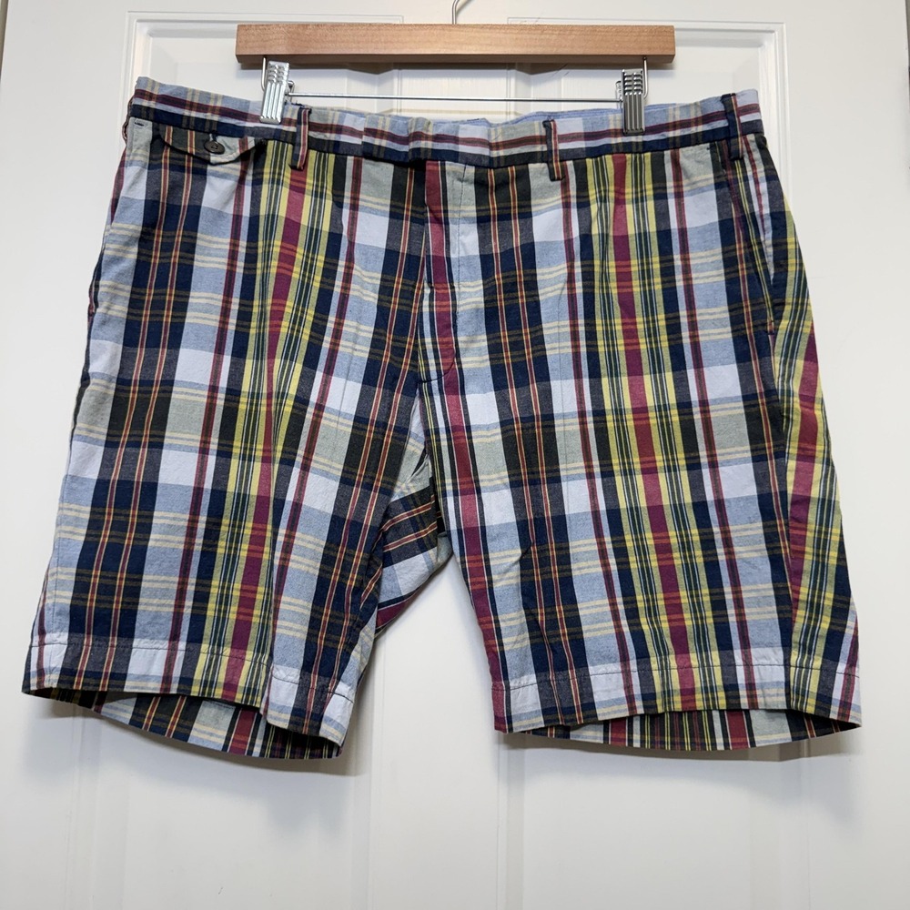 Polo Ralph Lauren Mens India Madras Shorts 40 Multi Chino Slim Fit Cotton Plaid
